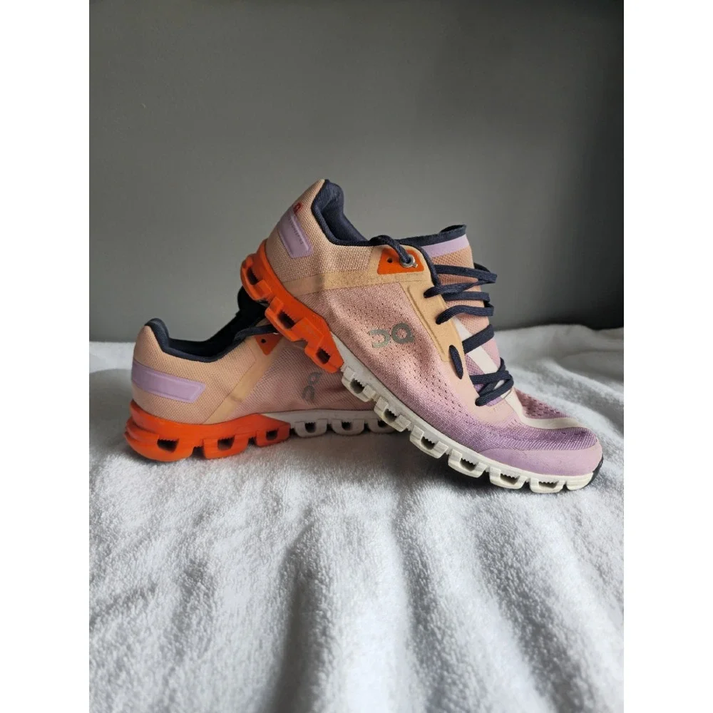 On Cloud Running Shoes Pink Orange Purple